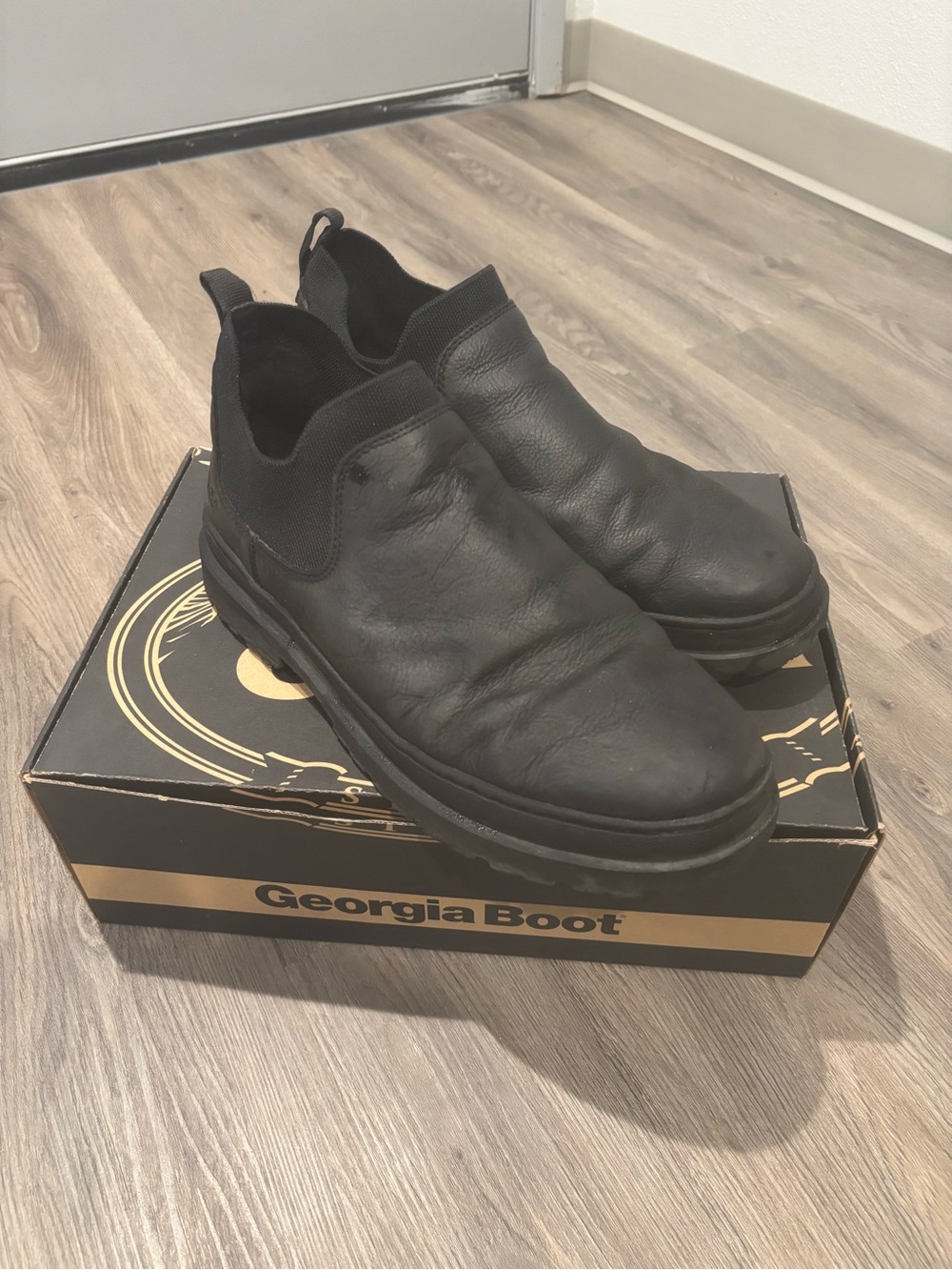 Georgia Boot ‘Romeo’ Men's Black Slip-On Work Boots